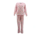 FIL Women's Pyjama Plush Loungewear Fleece Soft Pajamas Set - Llamas/Pink