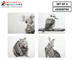 Set of 4 Maxwell & Williams 34x26.5cm Cork Back Placemats - Marini Ferlazzo Animals of Australia