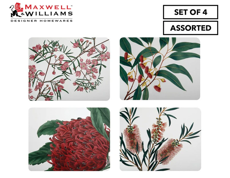Set of 4 Maxwell & Williams 34x26.5cm Cork Back Placemats - Royal Botanic Gardens