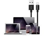 Three-Pack of Braided Universal Lightning Cables for iPad or iPhone-Black