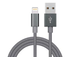 Three-Pack of Braided Universal Lightning Cables for iPad or iPhone-Gray