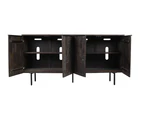 Aurea Mango Wood with 4 Door Sideboard-Carbon