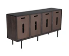 Aurea Mango Wood with 4 Door Sideboard-Carbon