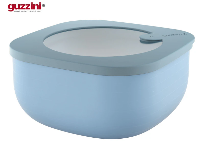 Guzzini 975mL Store&More Shallow Airtight Square Container - Matte Mid Blue