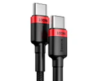 Baseus 100W USB C To USB Type C Cable USBC PD Fast Charger Cable-Black&Red