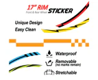 CHECK01 WHITE ORANGE Stripe Tape Wheel Sticker 17" For BMW K1600 GT/GTL K1300 S/R/GT