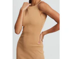 BWLDR Women's Bianca Knit Dress - Tan - Mini Dress