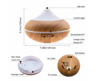 500ml Essential Oil Aroma Diffuser - Electric Aromatherapy Mist Humidifier - Light Wood