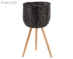 Cooper & Co. 58cm Natural Wicker Planter Stand - Black