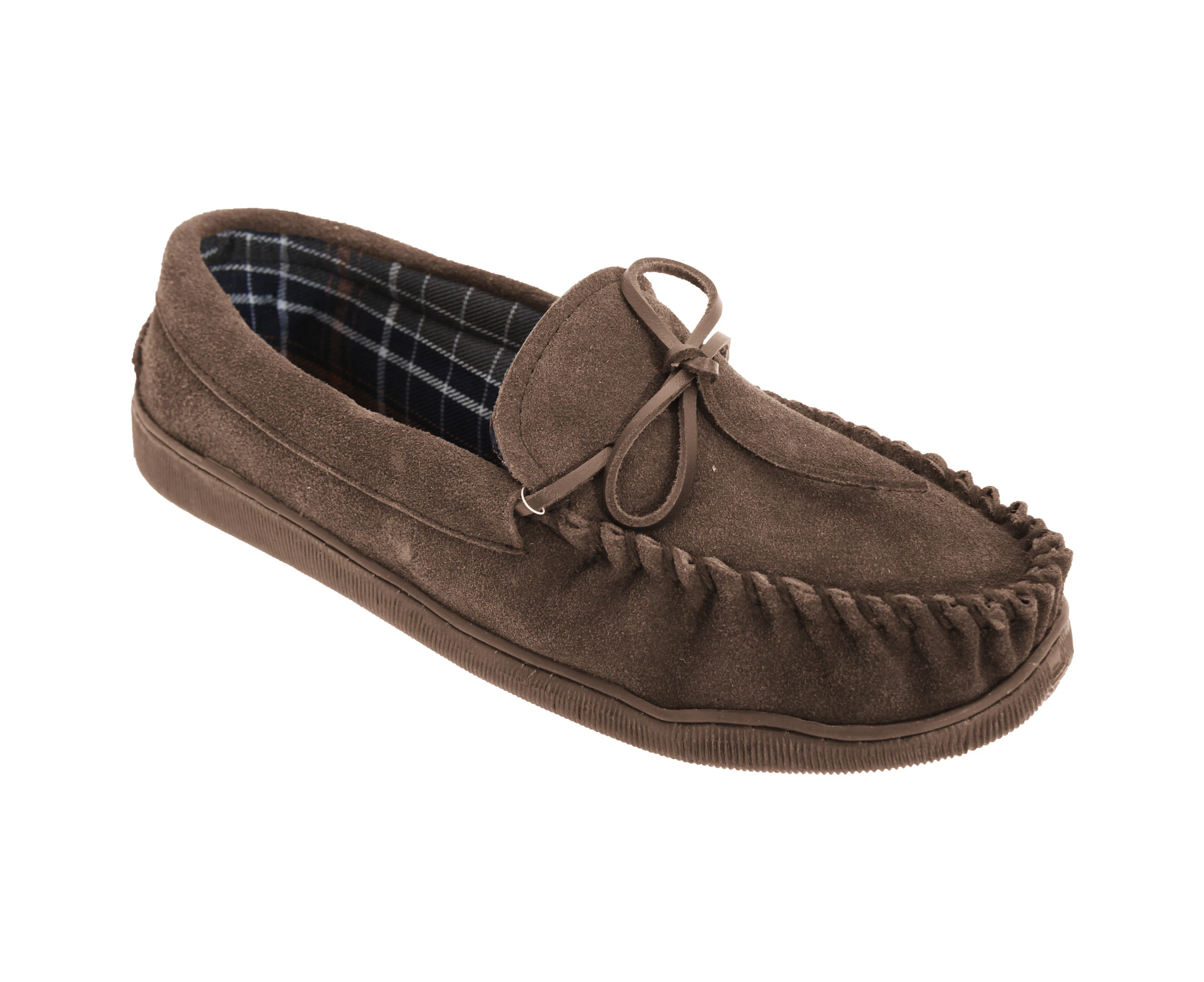 Sleepers Mens Adie Real Suede Moccasin Slippers (Brown) - DF836