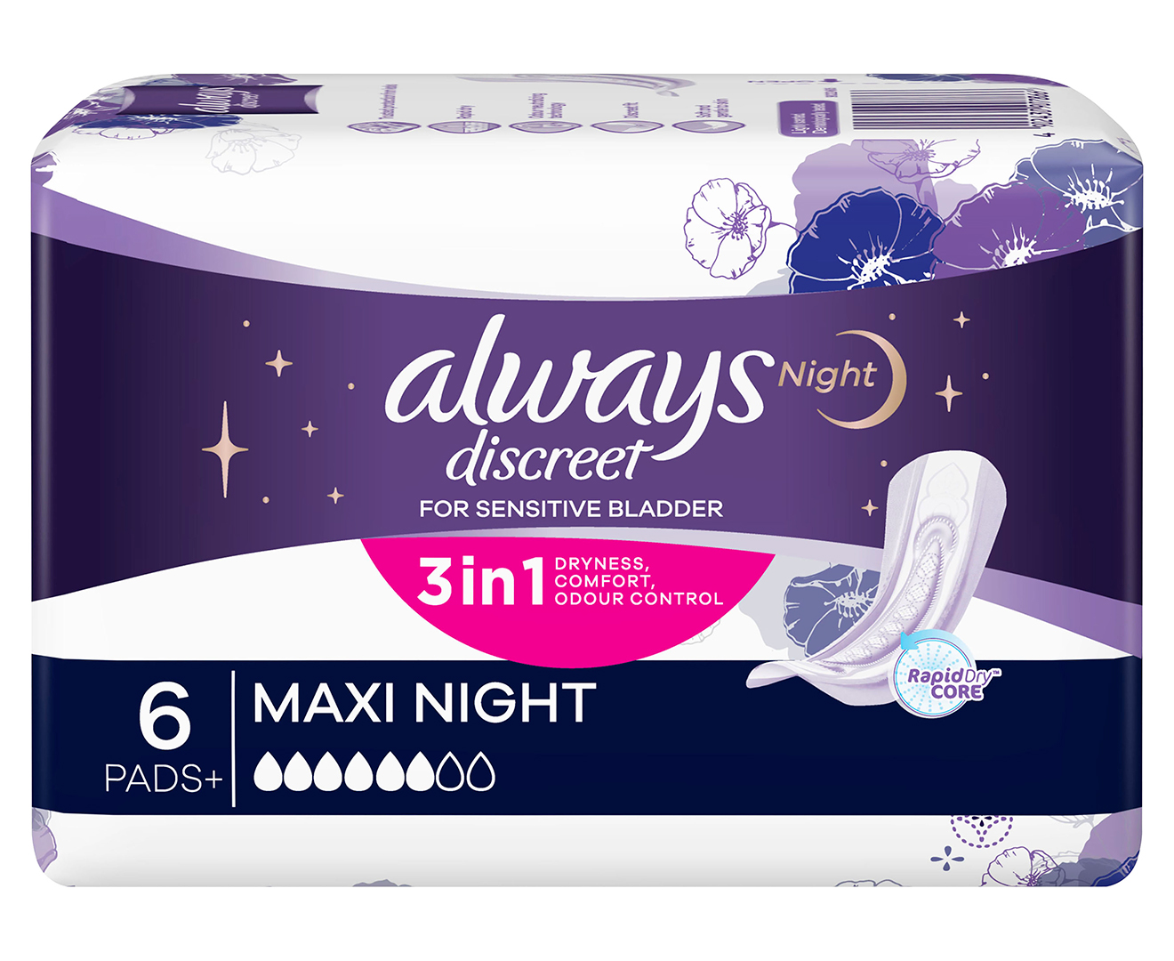 Buy Always Discreet Pad Level 6 Maxi Night 6 Pack for Bladder