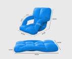 SOGA Foldable Lounge Cushion Adjustable Floor Lazy Recliner Chair with Armrest Blue