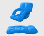 SOGA Foldable Lounge Cushion Adjustable Floor Lazy Recliner Chair with Armrest Blue