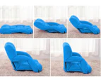 SOGA Foldable Lounge Cushion Adjustable Floor Lazy Recliner Chair with Armrest Blue