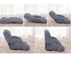 SOGA 4X Foldable Lounge Cushion Adjustable Floor Lazy Recliner Chair with Armrest Grey