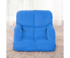 SOGA Foldable Lounge Cushion Adjustable Floor Lazy Recliner Chair with Armrest Blue