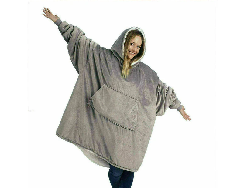 Grey Hoodie Ultra Plush Blanket