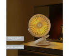 Sansai USB Rechargeable Portable Clip Desktop Office Desk Fan w/ Night Light