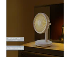 Sansai USB Rechargeable Portable Travel Desktop/Desk Fan w/ Night Light White