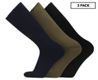 KingGee Men's Bamboo Work Socks 3pk - Khaki/Navy/Black