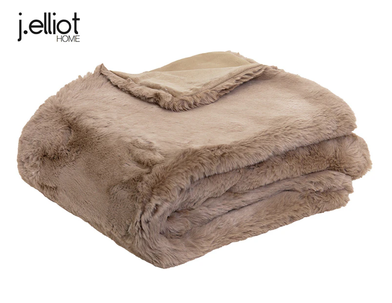 J. Elliot Home 130x160cm Arlo Faux Fur Throw - Sandstone