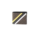Michael Kors Cooper Mini MK Logo PVC Billfold with Passcase Wallet (Brown Lemon) Men Accessories