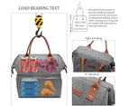 LOKASS Double Deck Lunch Bag Large Cooler Tote Bag with Removable Strap-Grey