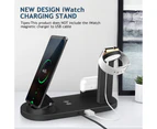 Three-in-One Rotatable Charging Dock with Wireless Charging for iPhone-Black