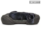 Charlie's 91x69cm Faux Fur Pet Bed w/ Padded Bolster - Grey
