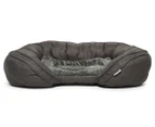 Charlie's 91x69cm Faux Fur Pet Bed w/ Padded Bolster - Grey