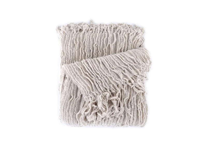 Dylan Knitted Throw Rug 127 x 152 cm - Taupe