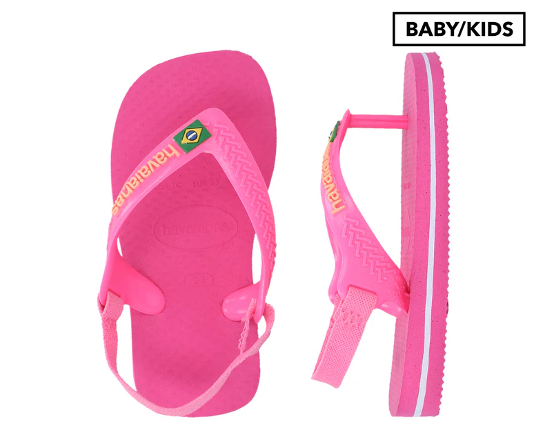 Havaianas Baby/Toddler Brasil Logo Thongs - Pink Flux