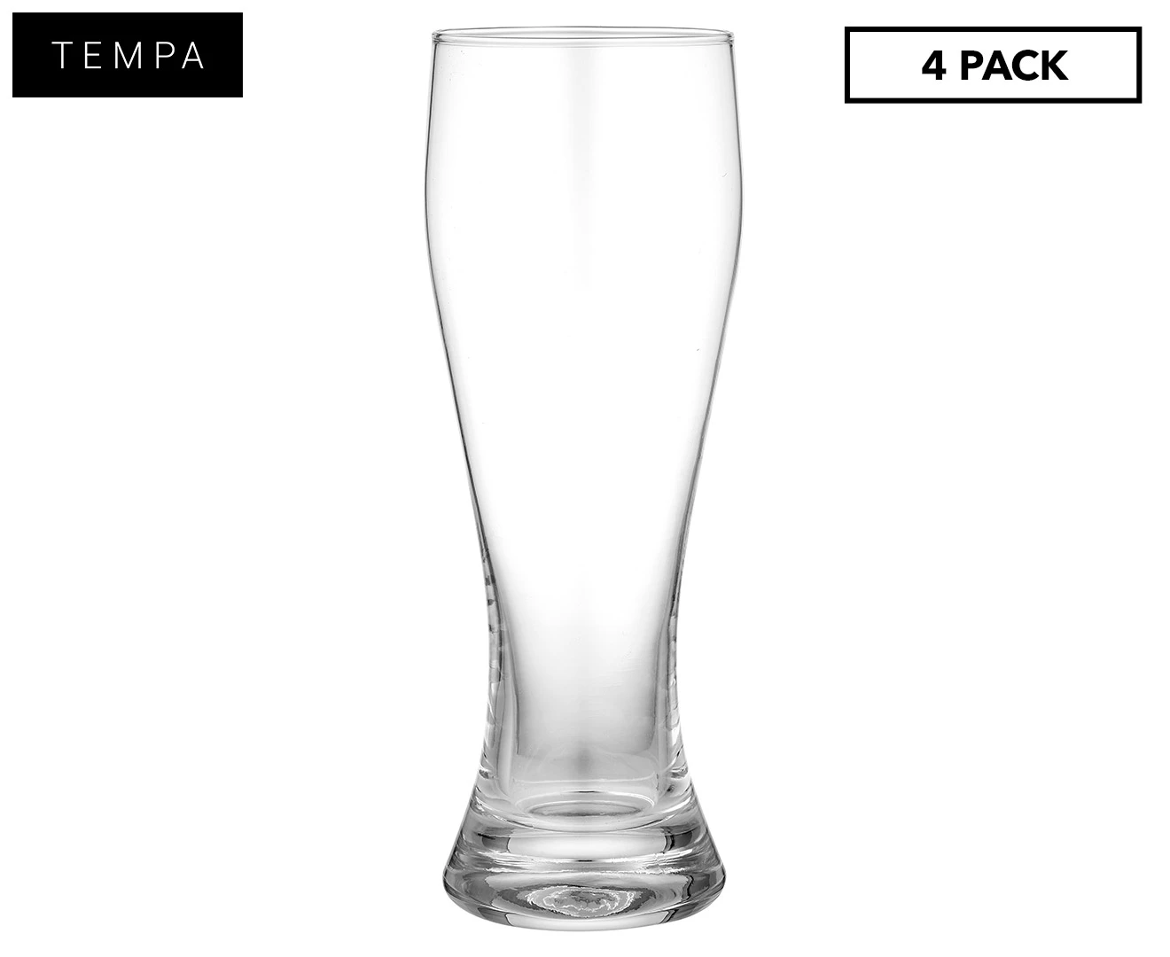 4pc Tempa Quinn 400ml Beer Glass Crystal Drinking Glassware Party Cup Set Clear