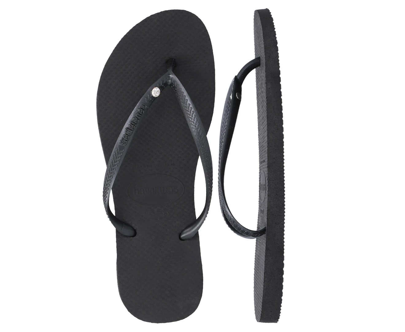 Havaianas Women's Slim Crystal Thongs - Black