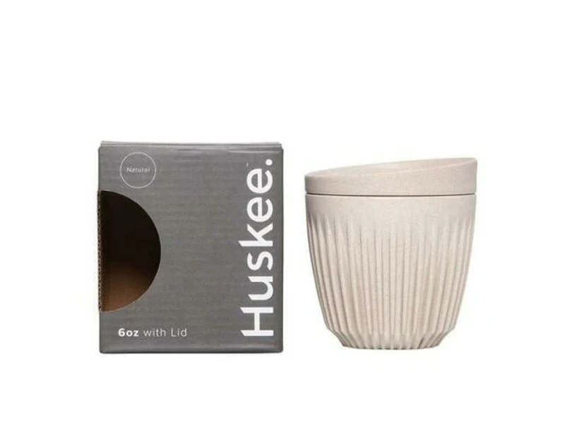 Natural Coffee Husk  Polymer Huskee Cup & Lid - 85mm - 80mm - 6oz (177ml)