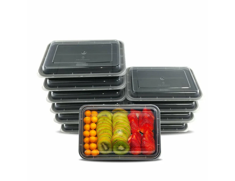 10 Pack Meal Prep Containers, 1 Compartment Reusable Food Storage Plastic Containers with Lid