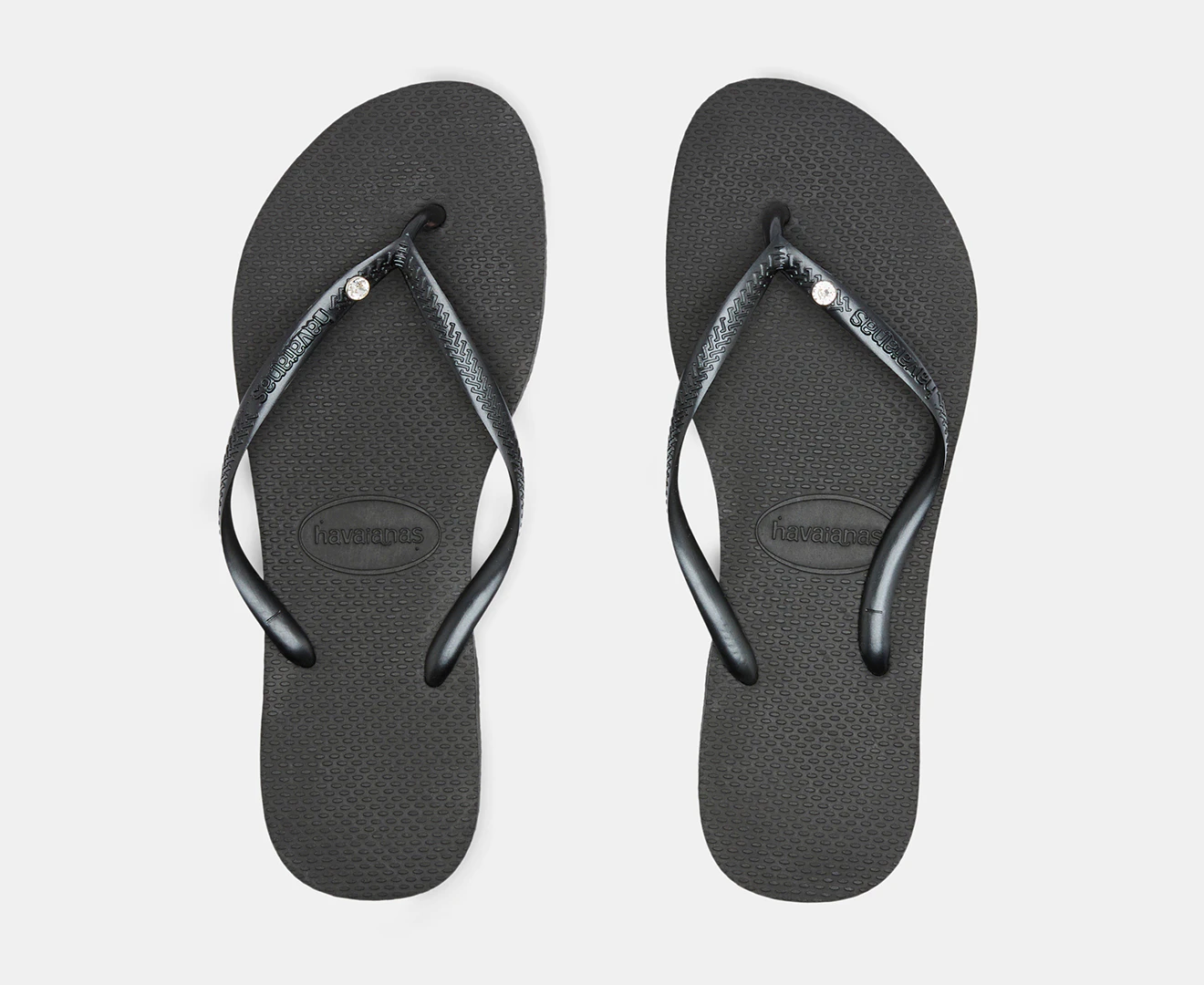 Havaianas Women's Slim Crystal Thongs - Black