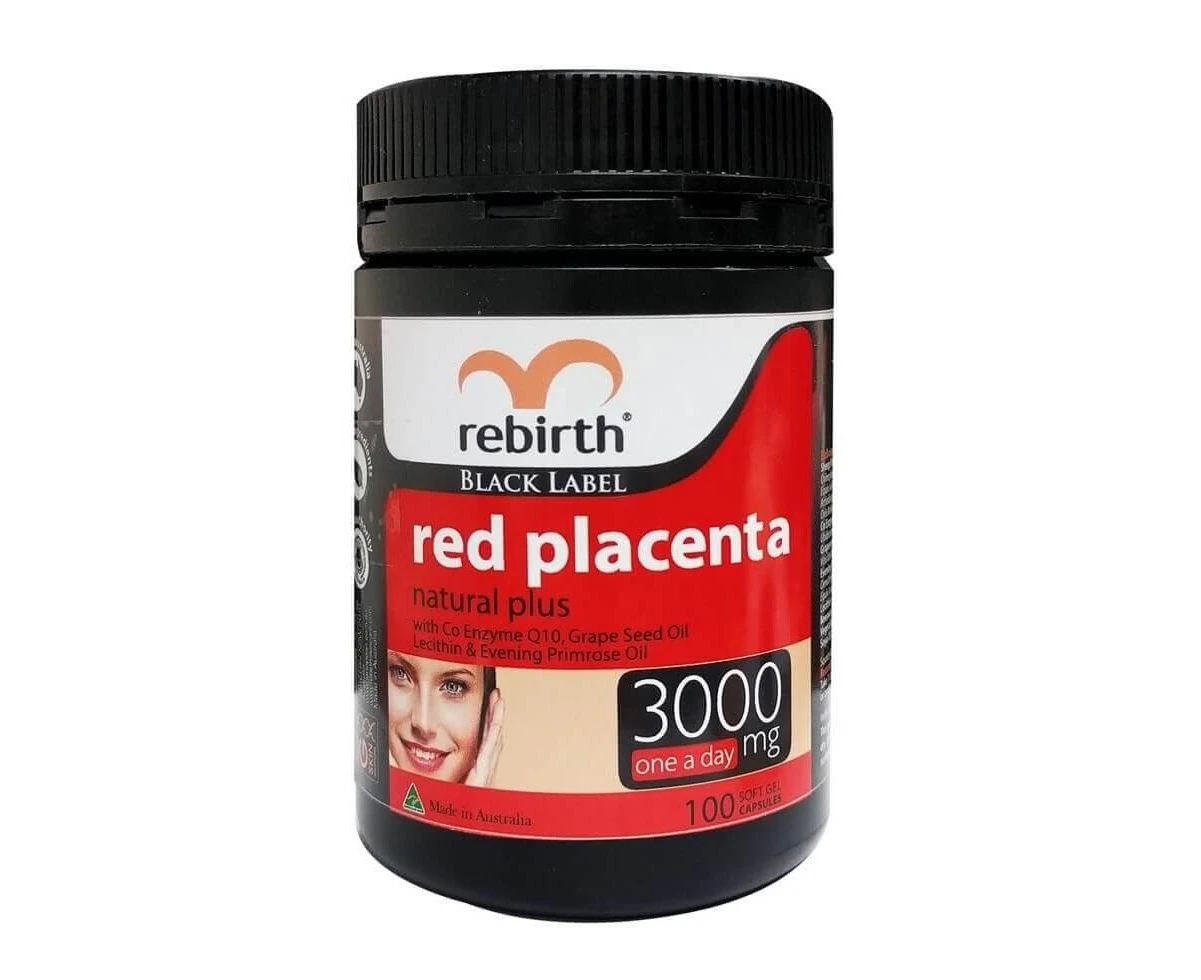 Rebirth-Black Label Red Placenta Natural Plus 3000mg 100 Capsules