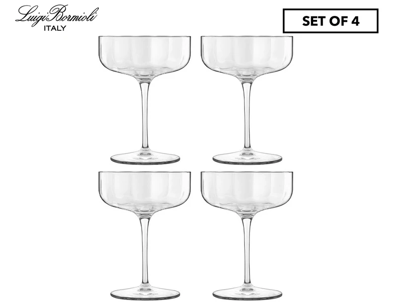 Set of 4 Luigi Bormioli 300mL Jazz Cocktail Coupe Glasses