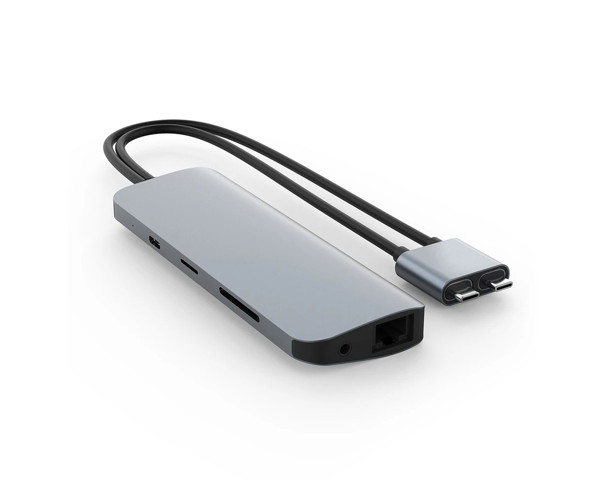 HyperDrive Viper 10-in-2 USB-C to HDMI/USB-A Hub w/ Dual Display for Mac/PC GRY