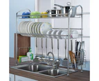 2 Ltier Stainless Steel Dish Drainer Cutlery Holder Rack