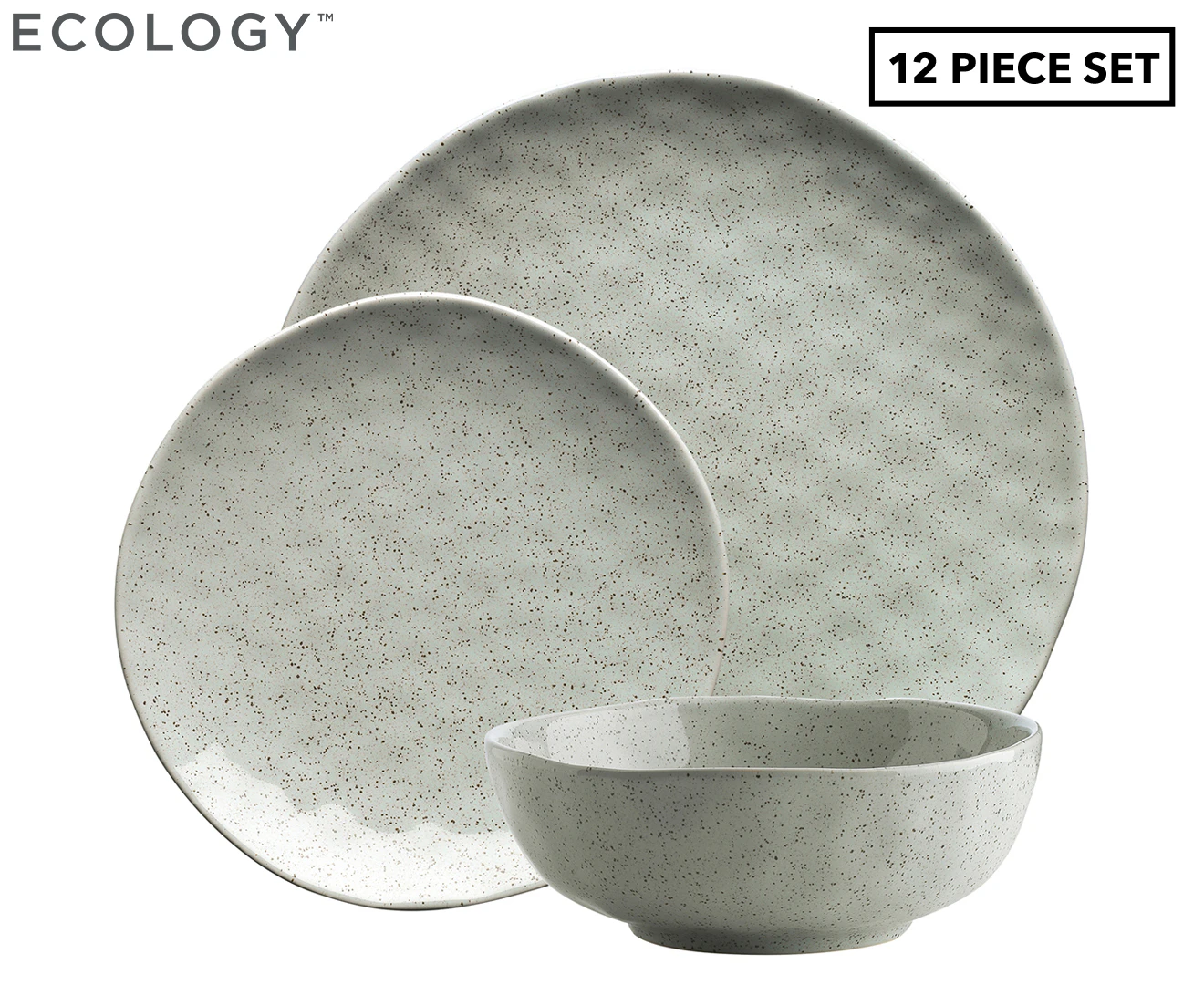 12pc Ecology Speckle Duckegg Dinner Set Food Dinner Plates/Side Plates/Bowls