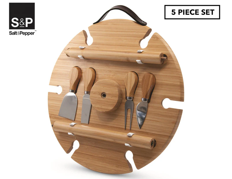 Salt & Pepper Circular Picnic Table w/Cheese Knives 33.5cm