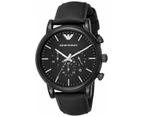 Emporio Armani Men's 46mm AR1970 Leather Watch - Black