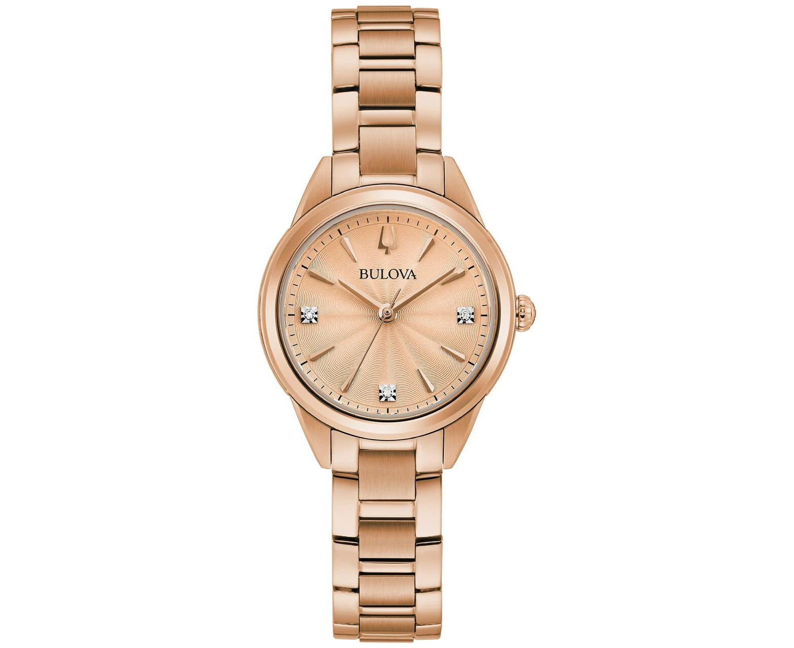 Bulova Classic Diamond Rose Gold Steel Women's Watch - 97P151