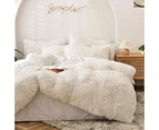 Fluffy Velvet Fleece Quilt Cover Bed Set  - White