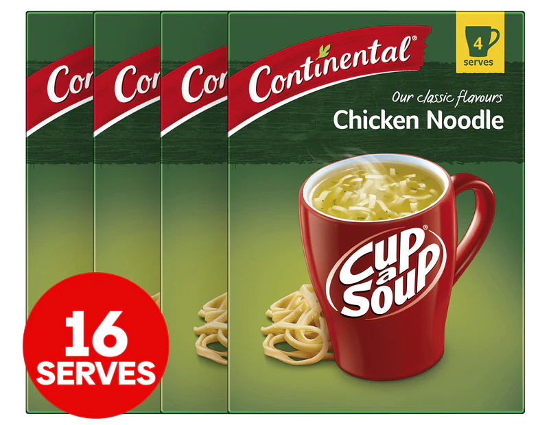 4 x 4pk Continental Cup A Soup Classic Chicken Noodle 40g