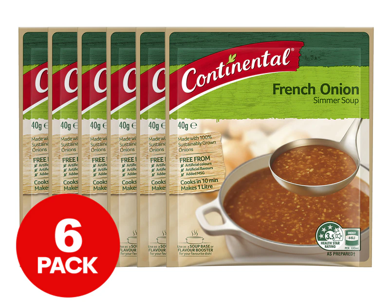 6 x Continental Simmer Soup French Onion 40g