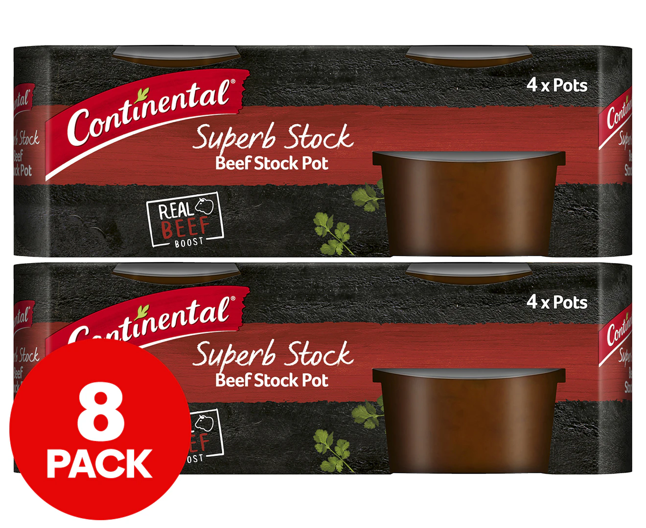 2 x 4pk Continental Stock Pot Beef 28g