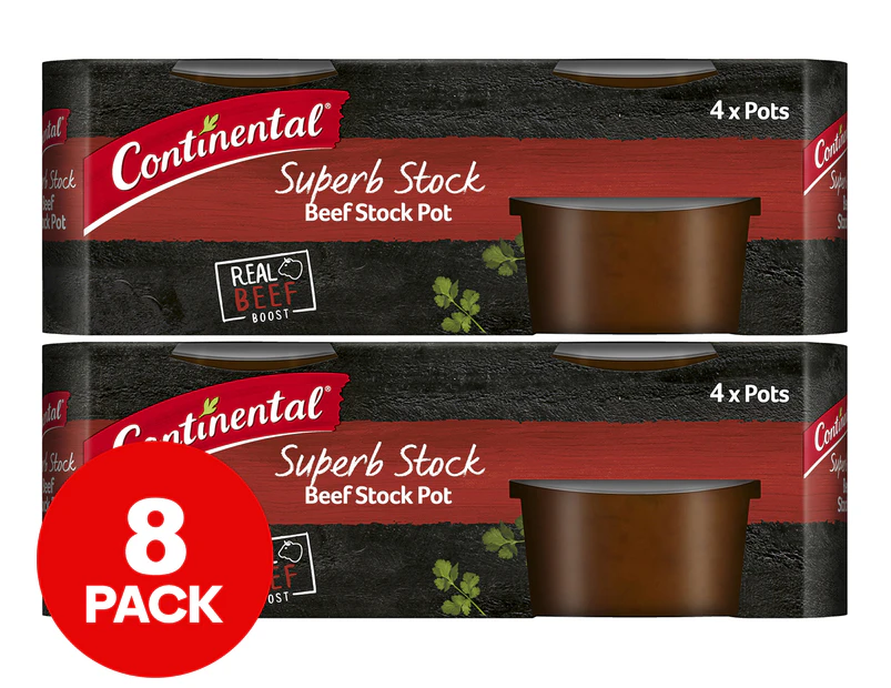 2 x 4pk Continental Stock Pot Beef 28g